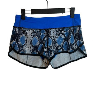 LULULEMON RUN SPEED SHORT ZIGGY SNAKE CASPIAN BLUE PIPE DREAM